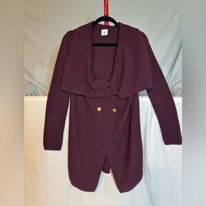 CAbi Burgundy Ribbed Cardigan